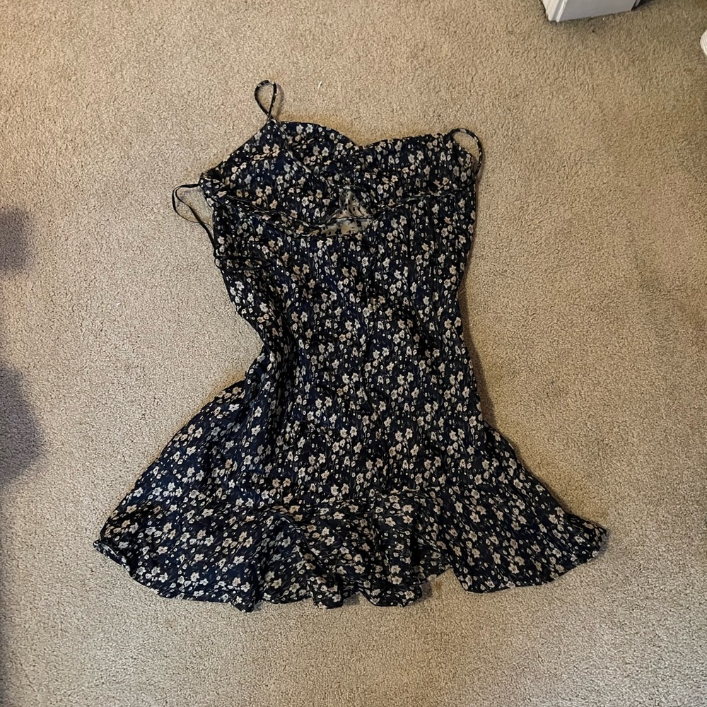 Zara Navy Blue Floral Dress